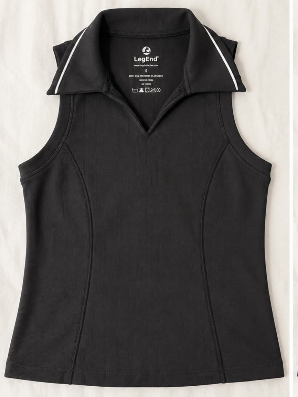 LegEnd Black Collared Sleeveless Active Top Size Small